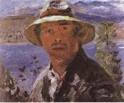 Lovis Corinth Self-Portrait in a Straw Hat oil on canvas